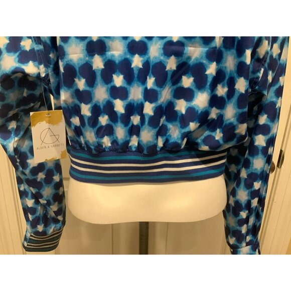 FP Movement Blue Combo Zip-Up Cropped Jacket Striped Elastic Trim Size XS, NWT! - Picture 8 of 10